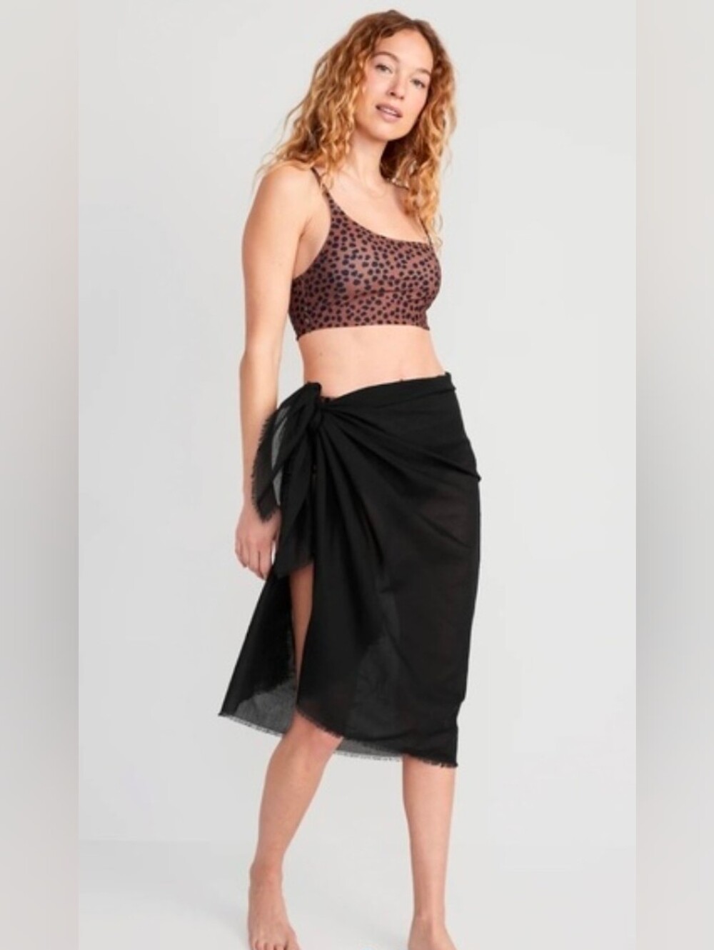 Old Navy Black Cotton Oversized Sarong Swim Cover-up/Scarf NWT
